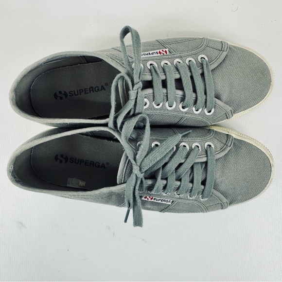 Superga Platform Sneakers Grey Lace Up - size 9 - Picture 10 of 16